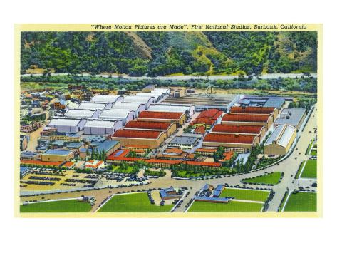 Art Print: Burbank, California - Aerial View of First National Studios, c.1937 by Lantern Press: 24x18in