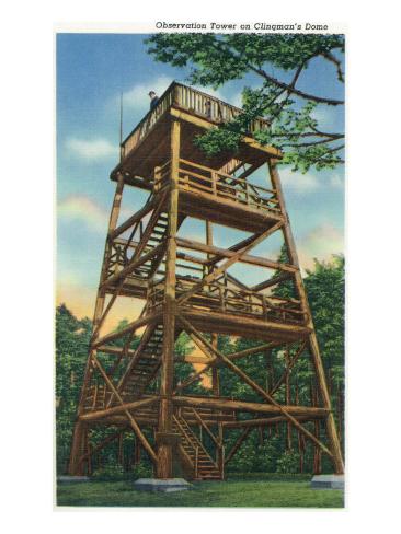 Art Print: Great Smoky Mts. Nat'l Park, Tn - Close-Up View of the Clingman's Dome Observation Tower, c.1940 by Lantern Press: 24x18in