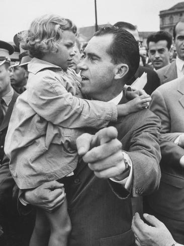 Photographic Print: US Vice-President Richard M. Nixon Holding a Little Polish Girl: 24x18in