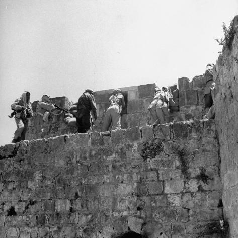 Photographic Print: Major John Bagot Glubb's Arab Legionnaires Fight from Walls of Jerusalem, in War with Israel: 16x16in