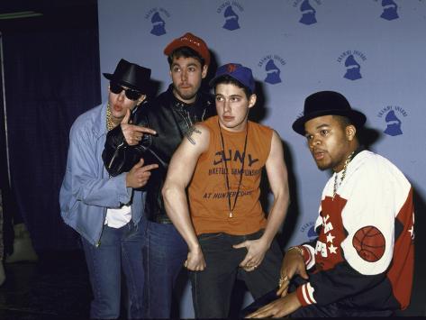 Premium Photographic Print: Rap Group the Beastie Boys Adam Horovitz, Adam Yauch, and Mike Diamond with Dj Hurricane: 24x18in