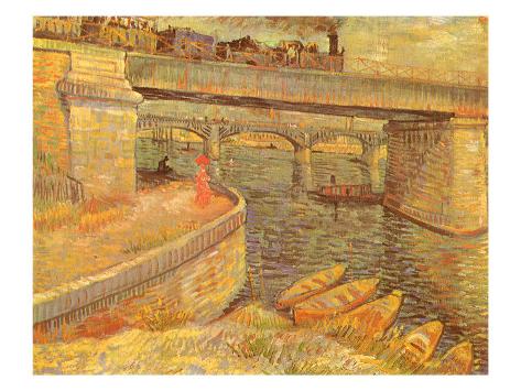Giclee Print: Bridges at Asnières Art Print by Vincent van Gogh by Vincent van Gogh: 24x18in