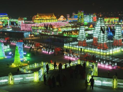 Photographic Print: Ice Lantern Festival, Harbin, Heilongjiang Province, Northeast China, China by Kober Christian: 24x18in