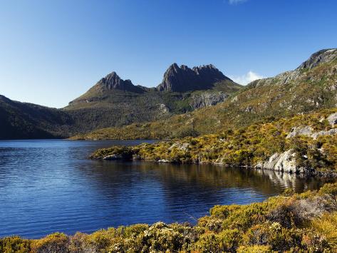 Photographic Print: Dove Lake on 'Cradle Mountain-Lake St Clair National Park', Tasmania, Australia by Christian Kober: 24x18in