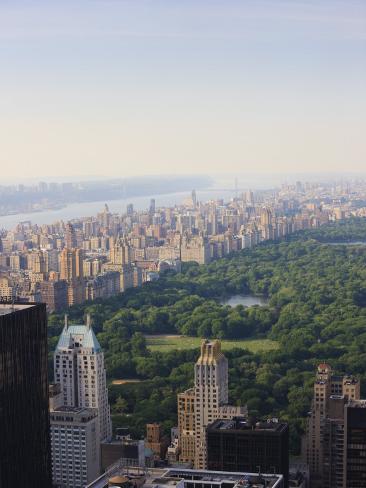 Photographic Print: View over Central Park and the Upper West Side Skyline, Manhattan by Amanda Hall: 24x18in