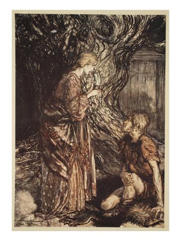 Giclee Print: This healing and honeyed draught of Mead deign to accept from me', 'The Rhinegold and the Valkyrie' by Arthur Rackham: 24x18in