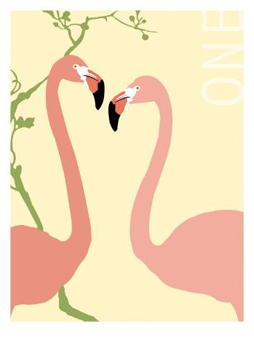 Giclee Print: One Love, Flamingos Art Print by Bessie Pease Gutmann by Bessie Pease Gutmann: 16x12in