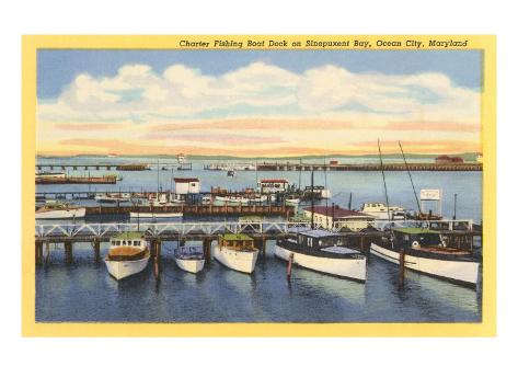 Art Print: Fishing Boats, Ocean City, Maryland Art Print: 16x12in