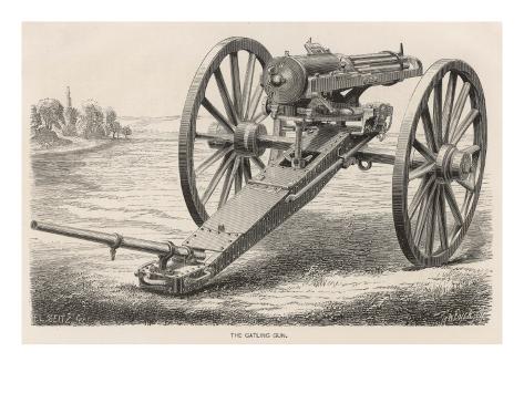 Giclee Print: Gatling Gun Art Print: 24x18in