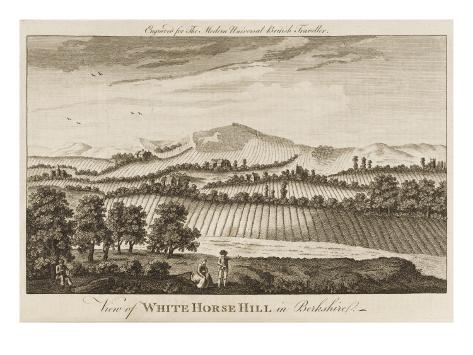 Giclee Print: Near Lambourn, Berkshire; Aka the Great White Horse of Uffington: 24x18in