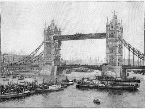 Photographic Print: The Bridge Is Opened by the Prince of Wales: 24x18in