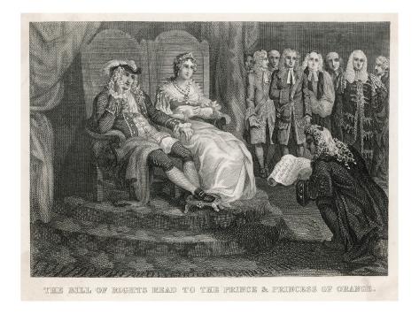 Giclee Print: William and Mary Accept the 'Bill of Rights' : 24x18in
