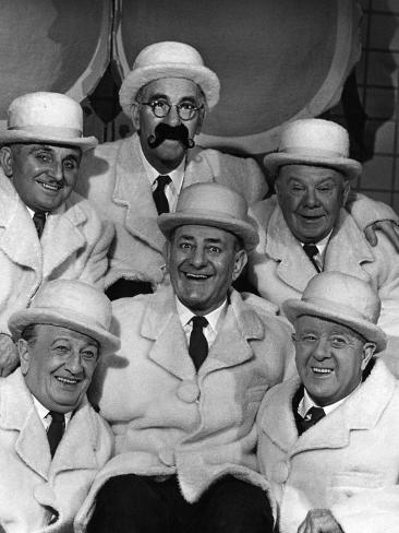 Photographic Print: Bud Flanagan (1896-1968) with the Crazy Gang in Young at Heart: 24x18in
