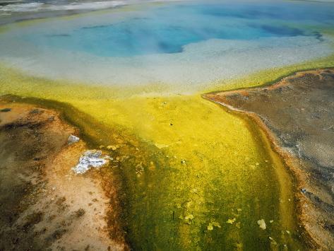 Photographic Print: Rainbow Pool and Algae Add Color to Black Sand Geyser Basin by Jeff Foott: 24x18in