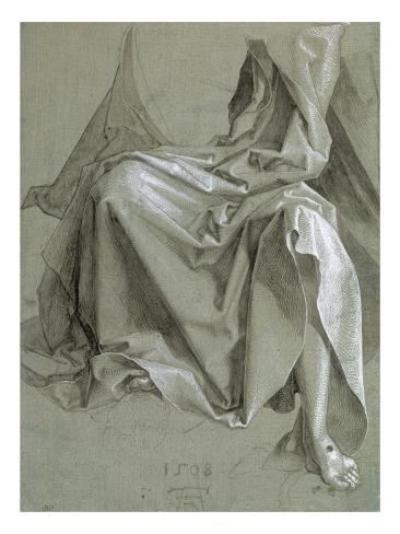 Giclee Print: Draperie couvrant les genoux et le torse d'un Chris assis by Albrecht Dürer: 24x18in