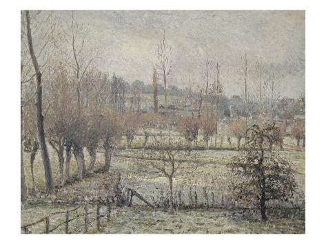 Giclee Print: Gelée blanche, matin, dit aussi Effet de neige à Eragny by Camille Pissarro: 24x18in