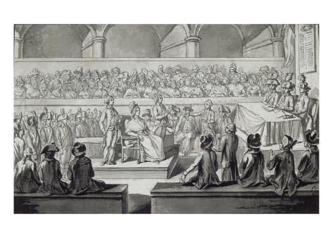 Giclee Print: Marie-Antoinette devant le tribunal révolutionnaire, journées du 14,15,16 octobre 1793: 24x18in