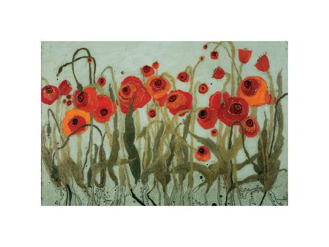 Giclee Print: Poppyfield II by Karen Tusinski: 12x16in