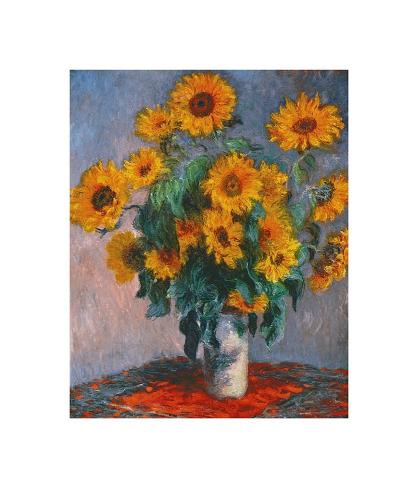 Giclee Print: Vase of Sunflowers Wall Art by Claude Monet by Claude Monet: 14x12in