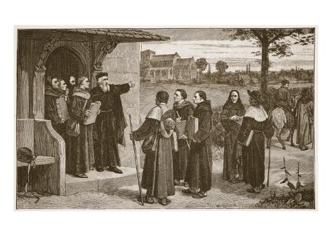 Giclee Print: Wycliff Sending Out His 'Poor Priests' by William Frederick Yeames: 16x12in