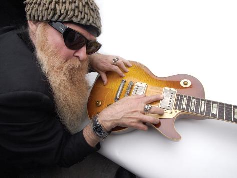 Photographic Print: Billy F. Gibbons Les Paul Poster by David Perry: 24x18in