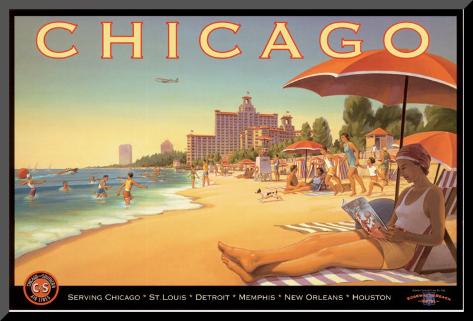 Mounted Print: Chicago and Southern Air by Kerne Erickson: 8x13in