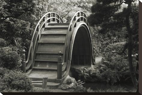 Stretched Canvas Print: Moon Bridge in Tea Garden Canvas Art by Christian Peacock: 14x21in