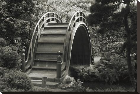 Stretched Canvas Print: Moon Bridge in Tea Garden by Christian Peacock: 16x24in