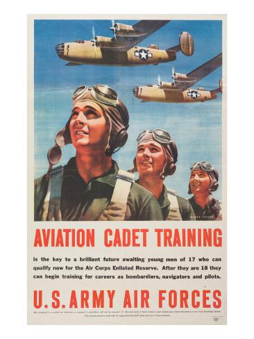 Giclee Print: Aviation Cadet Training: U.S. Army Air Forces, 1943: 16x12in