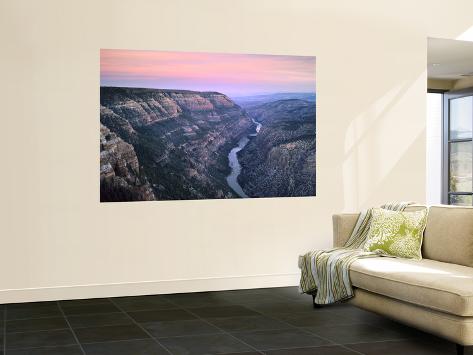 Wall Mural: The Green River & Cliffs of Whirlpool Canyon at Dusk, Dinosaur National Monument, Utah, USA by Scott T. Smith: 72x48in