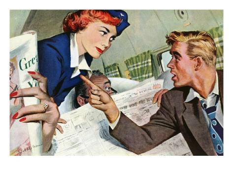 Giclee Print: The Passenger Hated Redheads - Saturday Evening Post Leading Ladies, August 13, 1949 pg.24 by Joe deMers: 24x18in