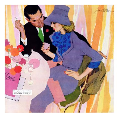 Giclee Print: Marriage Is Not For Me - Saturday Evening Post Leading Ladies, June 15, 1957 pg.40 by Robert Meyers: 16x16in