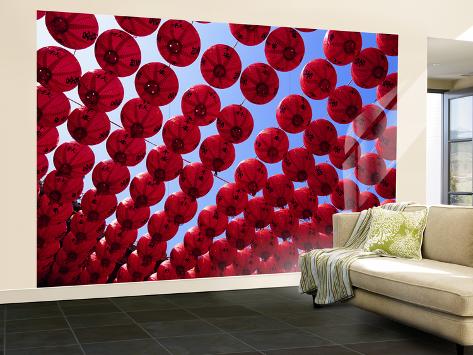 Wall Mural - Large: Taiwan, Kaohsiung, Cijin Island, Chinese Lanterns at Tianhou Temple by Steve Vidler: 144x96in