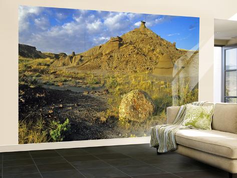 Wall Mural - Large: Badlands Formations at Dinosaur Provincial Park in Alberta, Canada by Chuck Haney: 144x96in