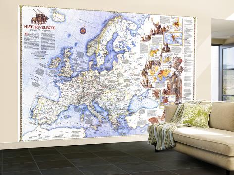 Wall Mural - Large: 1983 History of Europe, the Major Turning Points Map by National Geographic Maps: 144x96in