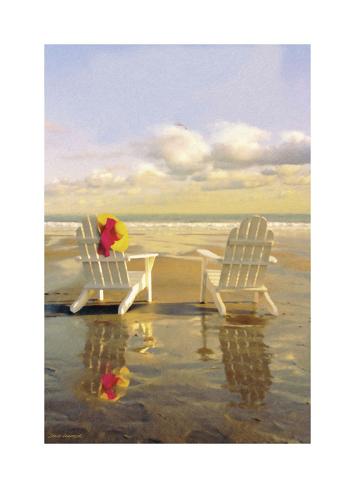 Giclee Print: Chairs on the Beach by Carlos Casamayor: 22x16in