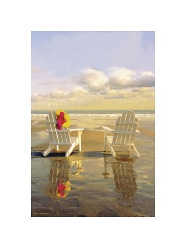 Giclee Print: Chairs on the Beach Wall Art by Carlos Casamayor by Carlos Casamayor: 16x12in