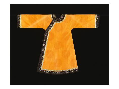 Giclee Print: A Rare Tangerine Silk Informal Robe, the Orange Silk Woven with an Overall Pattern of Confronted… : 24x18in