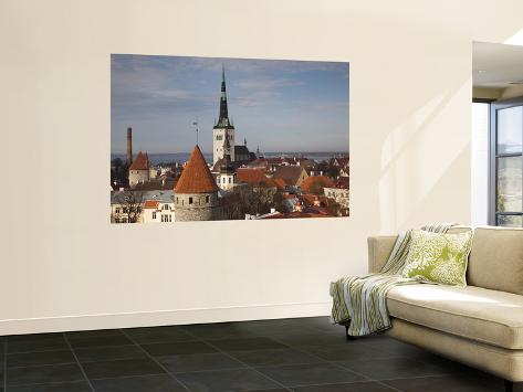 Giant Art Print: View of Old Town From Toompea, Late Afternoon, Tallinn, Estonia by Walter Bibikow: 72x48in