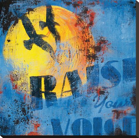 Stretched Canvas Print: Raise Your Voice by Rodney White: 24x24in