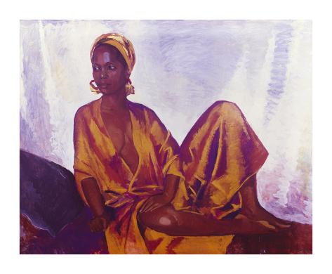 Limited Edition: Sheila in Gold Art Print by Boscoe Holder by Boscoe Holder: 28x34in