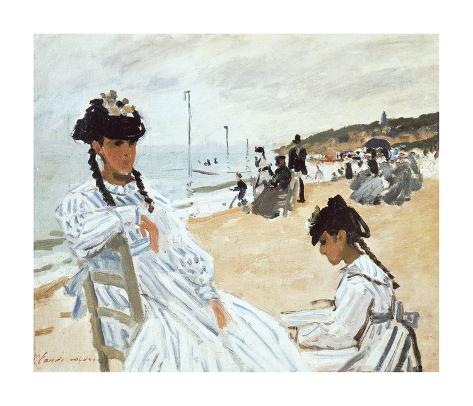Premium Giclee Print: La Plage a Deauville Wall Art by Claude Monet by Claude Monet: 24x28in