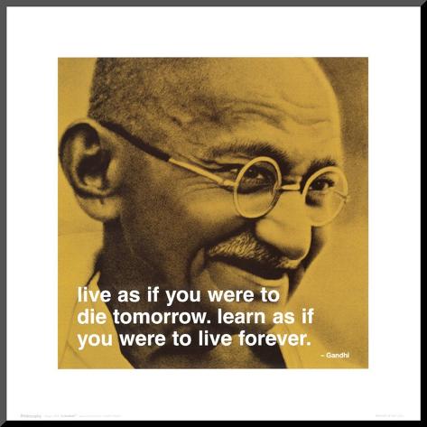 Mounted Print: Gandhi: Live and Learn: 16x16in