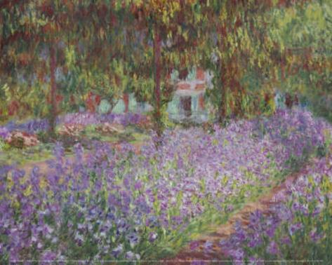 Art Print: The Artist's Garden at Giverny by Claude Monet: 10x12in