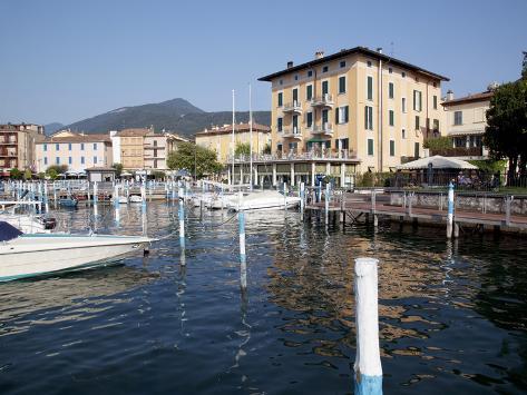 Photographic Print: Harbour and Boats, Iseo, Lake Iseo, Lombardy, Italian Lakes, Italy, Europe by Frank Fell: 24x18in