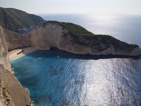 Photographic Print: Poster of Shipwreck Bay, Zakynthos by Frank Fell: 24x18in