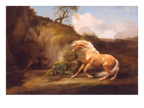 Giclee Print: A Horse Frightened by a Lion, c.1790-5 by George Stubbs: 24x18in