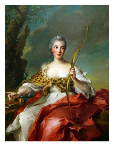 Art Print: Madame De Maison-Rouge as Diana Poster by Jean-Marc Nattier: 24x18in