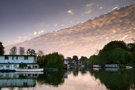 Photographic Print: Frontal cloud moving over River Thames by Charles Bowman: 24x16in