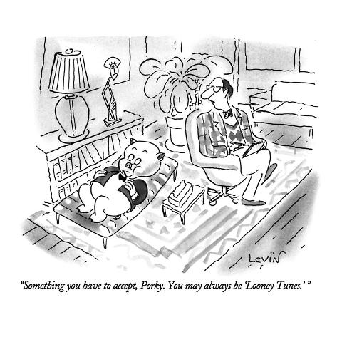 Premium Giclee Print: Something you have to accept, Porky. You may always be 'Looney Tunes.' - New Yorker Cartoon by Arnie Levin: 12x12in